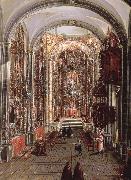 This painting Allows us to picture the interior of a church in new spain unknow artist